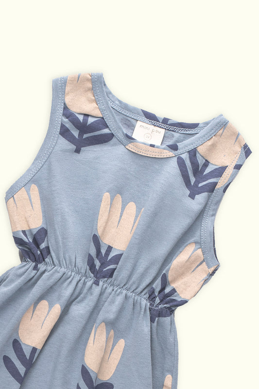 VESTIDO TULIPANES AZUL