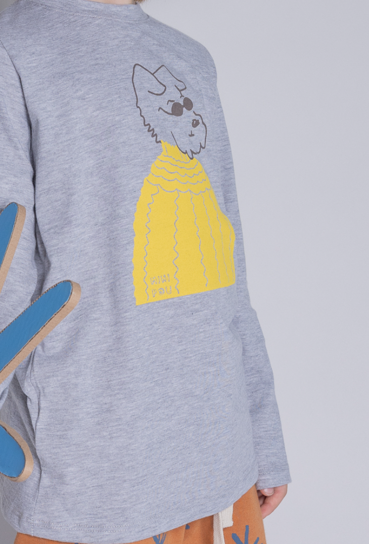 REMERA GRIS PERRO CENTRAL