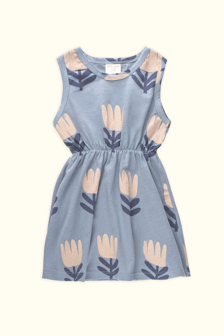 VESTIDO TULIPANES AZUL